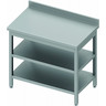 Table inox avec 2 etagères & dosseret - gamme 800 - stalgast - à monter - acier inoxydable1100x800 x800xmm