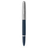 Parker 51 stylo plume  corps résine bleu nuit + capuchon inox poli  plume fine  coffret cadeau