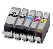Pack de 5 cartouches compatibles pg520 cli521 pour imprimantes canon