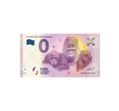 Billet souvenir de zéro euro - La vallée des singes - France - 2020