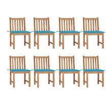 Vidaxl chaises de jardin 8 pcs avec coussins bois de teck massif