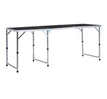Vidaxl table pliable de camping gris aluminium 180x60 cm