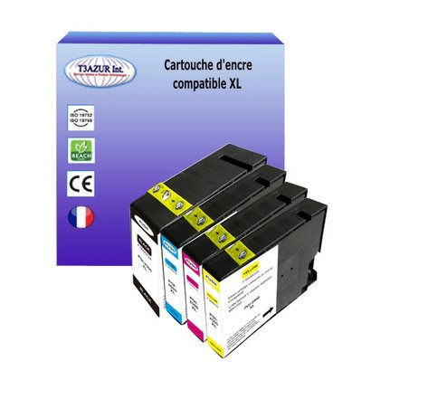 4 Cartouches compatibles avec Canon PGI2500XL (9266B001)  (1Bk/1C/1M/1Y) - T3AZUR