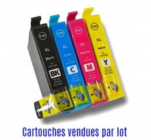 Pack de 4 cartouches compatibles T16 pour imprimantes Epson