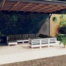 vidaXL Salon de jardin 11 Pièces avec coussins blanc bois de pin