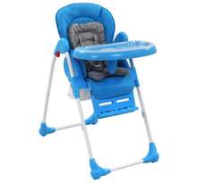 Vidaxl chaise haute pour bébé bleu et gris