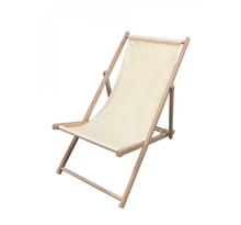 Chaise longue chilienne en bois et toile - bois/polyester
