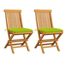Vidaxl chaises de jardin avec coussins vert vif 2 pcs bois de teck