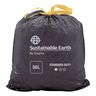 Sac poubelle à poignées coulissantes 50 L noir pour déchets courants en plastique recyclé 25 microns Ø 68 x H.75 cm (4 rouleaux de 25 sacs)
