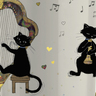 Boite métal ronde les chats musiciens amys bug art