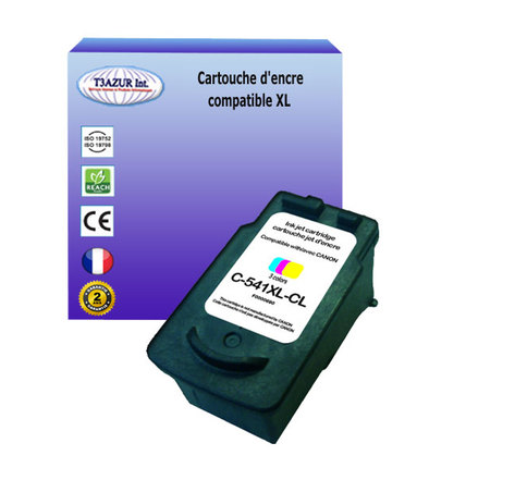 Cartouche compatible avec canon pixma mg4140  mg4150  mg4200  mg4250 remplace canon cl-541 xl couleur - t3azur