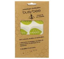 Emballage alimentaire réutilisable à la cire d'abeille 5 feuilles Busy Bee