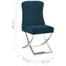 Vidaxl chaises à manger lot de 2 bleu 53x52x98 cm velours et inox