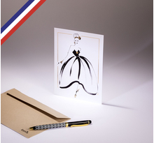 Carte simple Magnifique créée et imprimée en France - Femme en robe noire