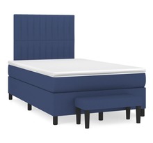 vidaXL Sommier à lattes de lit avec matelas Bleu 120x200 cm Tissu