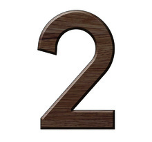 Numéro 2-Numéro adhésif pour boîtes aux lettres - Résine de 3 mm, hauteur environ 50 mm - Voyager (chêne moyen)