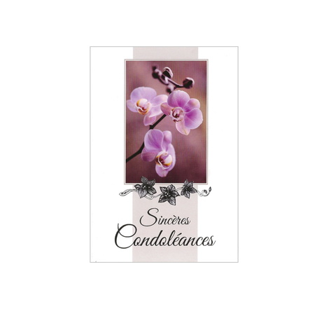 Carte de voeux - condoléances - sincères condoléances - orchidée
