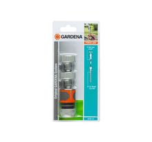 Kit d'arrosage pour robinet extérieur 13 mm 1/2 - 15 mm 1/2 - 1 raccord - 2 nez de robinet GARDENA - 18286-20