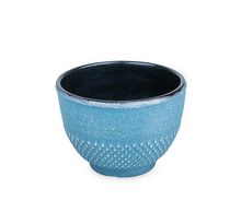 Tasse en fonte bleue et argentée