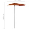 Vidaxl demi-parasol de jardin avec mât 180x90 cm terre cuite