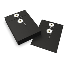 Lot de 20 enveloppes noire + blanc à rondelle et ficelle 162x114