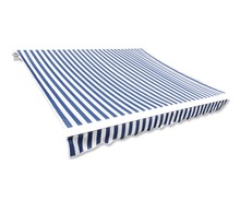 vidaXL Toit d'auvent Toile Bleu et blanc 6x3 m (Cadre non inclus)