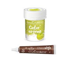 Colorant alimentaire vert arôme pomme + stylo chocolat