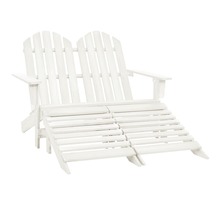 Vidaxl chaise de jardin adirondack 2 places et repose-pied sapin blanc