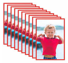 Vidaxl collage de cadres photo 10 pcs au mur table rouge 13x18 cm mdf