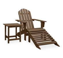 Vidaxl chaise de jardin adirondack avec pouf et table sapin marron