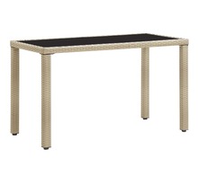 vidaXL Table de jardin Beige 123x60x74 cm Résine tressée