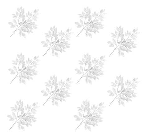 Vidaxl 10 pièces feuilles artificielles de ficus argenté 65 cm