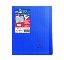 CLAIREFONTAINE Koverbook Cahier piqure 96 pages avec rabats - 170 x 220 mm - Seyes papier PEFC 90 g - Bleu marine
