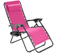 Tectake Chaise de jardin MATTEO - rose vif