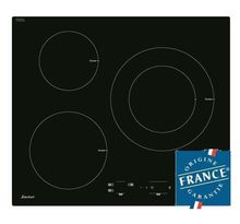 Table de cuisson induction - SAUTER - 3 zones - 7200W - L60 x P52cm - Revêtement verre - Noir - SPI4300B