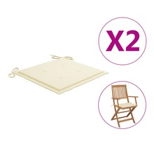 vidaXL Coussins de chaise de jardin 2 pcs Crème 40x40x3 cm Tissu