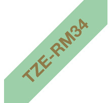 Cartouche ruban etiqueteuse 12mm tissu doré sur vert tze-rm34