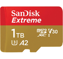 Sandisk carte mémoire microsdxc sandisk extreme 1 to + adaptateur sd jusqu'à 160 mo/s  avec la classe de vitesse uhs 3 (u3)  v30
