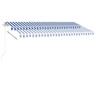vidaXL Auvent manuel rétractable sur pied 450x350 cm Bleu/Blanc