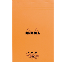 Bloc orange 80 Feuilles agrafées 80g Fax 21x31,8 cm RHODIA
