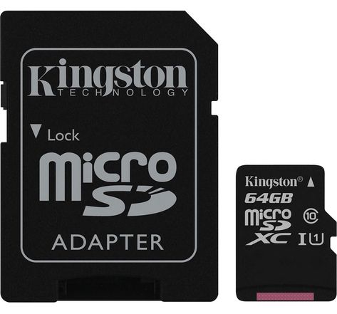 Carte mémoire Micro-SD Kingston Canvas Select Plus 64Go Class 10 avec adaptateur