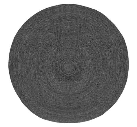 Label51 tapis jute rond 180x180 cm xxl anthracite