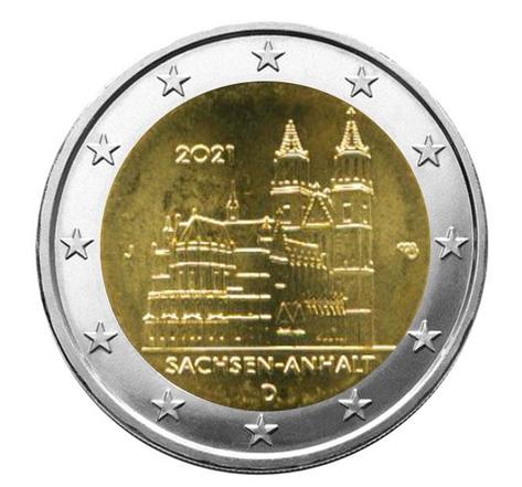 Monnaie 2€ commémorative ALLEMAGNE - Cathédrale de Sachsen-Anhalt - 2021