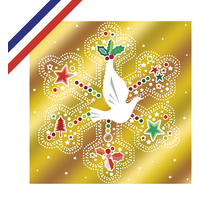 Carte simple de vœux colombe et flocon