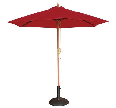 Parasol de terrasse rouge professionnel à poulie de 3 m - bolero - polyester x2520mm