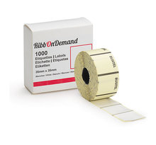 Étiquette carrée adhésive blanche 35 x 35 mm pour imprimante RibbOnDemand