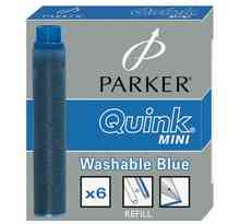 Etui de 6 cartouches d'encre Quink Mini Bleu lavable PARKER