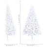 vidaXL Demi-arbre de Noël artificiel pré-éclairé et boules blanc 120cm