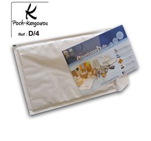 Lot de 10 enveloppes à bulles kangourou type d/4 format 170x265 mm avec poche plastique porte-document transparente intégrée