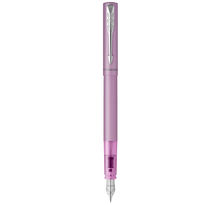 PARKER VECTOR XL stylo plume, laque lilas métallisée sur laiton, plume moyenne, recharge d'encre bleue, Coffret cadeau